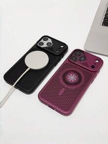 CteGlodrix A New Luxury Fashion Phone Case With Magnetic Heat Dissipation, Compatible With Iphone 18 Pro/18 Pro Max/17/16/12/13/14/15/11 Series, Shockproof And Anti-Slip Back Cover Protection - Cherry Red - View 12