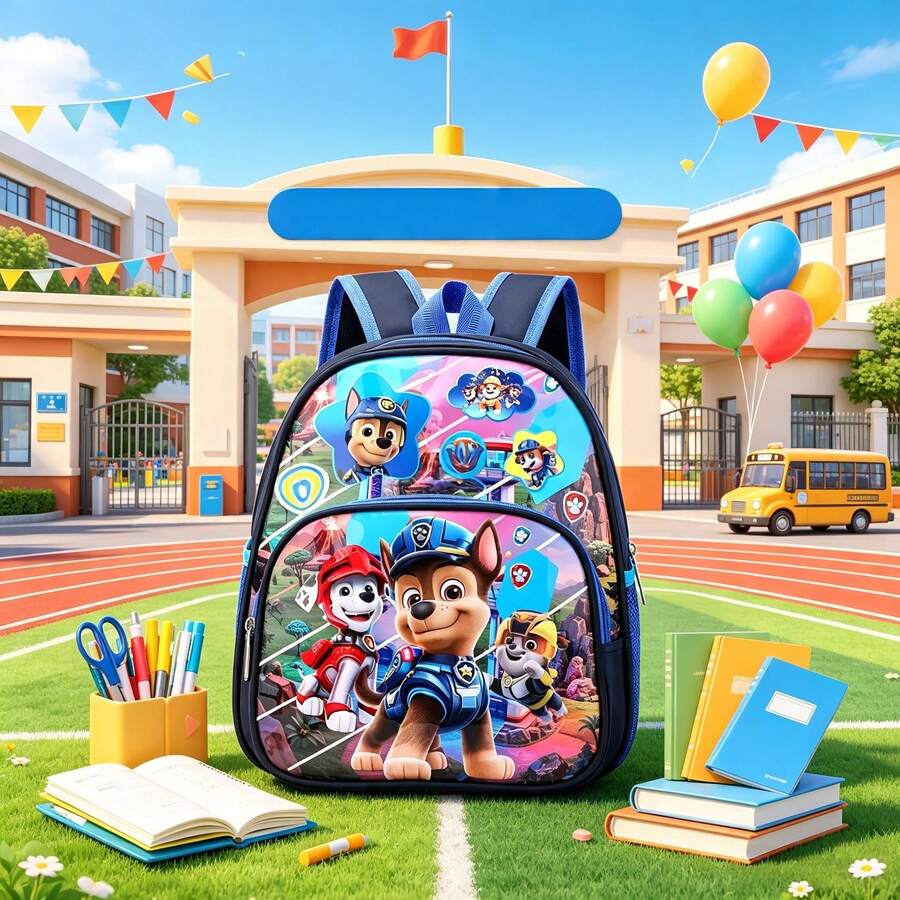 Paw Patrol 1 Chase Dual Role Backpack, Adjustable Shoulder Strap Backpack, Large Capacity Book Storage Bag, Suitable For Daily Commuting, Party And Gathering Gifts During The Back To School Season, Giving To Family Members, And Collecting Accessories For Fans - A - View 1