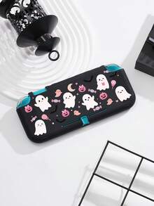 Cailai, Halloween Bat & Little Ghost Pattern Switch Console Protective Case, Compatible With Switch OLED And Switch Console, Made Of Soft TPU Material, No Disassembly Required, Anti-Drop & Anti-Dust, Ideal Gift Compatible With Switch Gamers, Elegant & Cute Switch Console Protective Case. - View 7