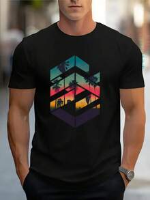 Men T-Shirts - 黑色 - 查看 6