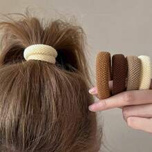 10pcs Mixed Color Multifunctional Thick High Elasticity Elegant Minimalist Durable Non-Damaging Hair Ties (Random Color) - Multicolor - View 2