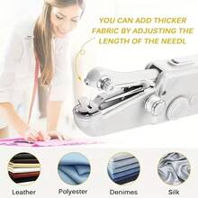 SOKANY 1 Handheld Sewing Machine, Mini Sewing Machine, Portable Sewing Machine, Fast Handheld Sewing Tool, Suitable For Fabrics, Fabrics, Clothing, Without Battery - White - View 4