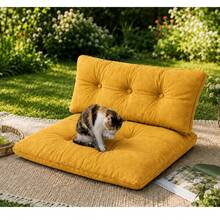 Almohada de piso extra grande con soporte para la espalda - Asiento versátil para interiores y exteriores - Tacto suave - Amarillo - Ver 6