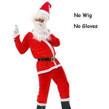 Red Santa Claus Role-Playing Performance Event Performance Costumes Stage Costumes Carnival Include Top Pants Hat Beard Belt Size S-XL/3XL-6XL - Multicolor - View 4