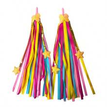 1 Pair New Bicycle Handlebar Star Ribbon, Electric Scooter Motorcycle Handlebar Ribbon, Handlebar Tassel Ribbon, Bicycle Handlebar Decoration Accessories, Balance Scooter Skateboard Handlebar Universal Decoration Ribbon - Multicolor - View 13