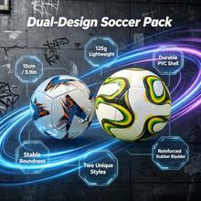 2pcs Different Pattern Tech #2 Soccer Balls, Molded Process Reduces Air Resistance, Excellent Ball Control And Flight Performance. Distinctive Futuristic Tech Appearance, Durable Material For Long-Lasting Use. Suitable For Daily Field Training, Casual Interaction, Space Decoration, Adapting To Diverse Lifestyles. - Green - View 5