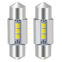 2入 31mm DE3175 LED燈泡 白色 6500K 高亮度 車內燈 無錯誤 CANBUS CSP-2525 陶瓷晶片 DE3021 DE3022 適用於汽車室內頂燈、地圖燈、車門燈、車牌燈燈泡 - A - 查看 8