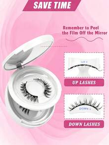 2 Pairs Of Magnetic False Eyelash Sets, Natural And Realistic, Magnetic Paste, No Glue, Light And Reusable, With Eyelash Curler, Easy To Wear - View 4