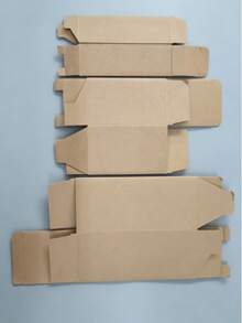 5 Buah Kotak Hadiah Kertas Kraft dengan 1 Gulungan Pita Perekat, Kotak Kardus Kosong yang Dapat Dilipat untuk Pengiriman, Pengemasan, Kerajinan DIY, Penyimpanan Usaha Kecil - Set - View 7