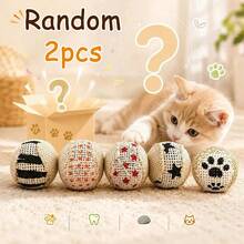 4pcs/Set Cylindrical Material Cat Toys, Canvas Ball, Interactive Toy, Natural Cylindrical Material, Suitable For Adult Cats And Kittens - Multicolor - View 10