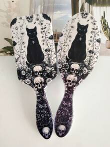 BEATURE Horror Black Cat Halloween Theme Pattern Air Cushion Comb, Scalp Massage Comb, Anti-Static, Durable ABS Handle, Suitable For All Hair Types, High-Quality Air Cushion Comb. - Air Cushion Comb - View 10