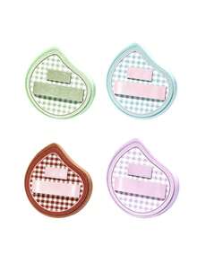 4 Colors Comma Shape Powder Puff, Double Strap Soft Makeup Sponge, Wet Dry Dual Use Reusable Washable Foundation Cushion Puff For Flawless Base Makeup - Multicolor - View 10