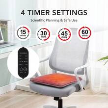 Hailicare USB介面電熱坐墊 4段溫度調節 冬季汽車加熱墊 防寒椅墊 適用於辦公室、旅行、居家辦公 便攜式USB加熱坐墊 - 灰色 - 查看 5
