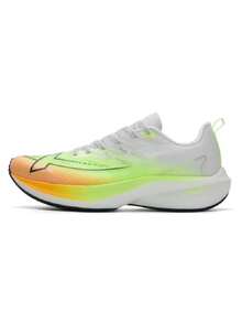 XTEP Men's One-Piece Molded Marathon Training Breathable Running Shoes 875219110069 Classic White/Tangerine Orange - Classic White/Mandarin Orange - View 5