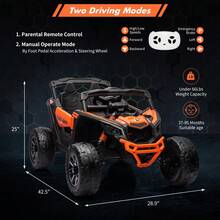 Kids Electric Vehicles - Orange - View 3