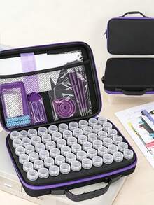 Portable Multi-Compartment Diamond Painting Storage Set, Includes 60/30-Grid Jewelry Bead Storage Box, Suitable For DIY Diamond Painting, Beading, Sequins And Accessories, Compact Tool Box, Ideal For Hobbyists And Professionals - Sets - View 2