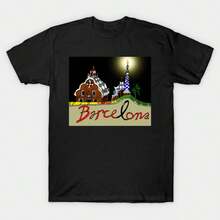 Funny Pattern Blouses Summer Premium Soft Cotton College Casual Crew Neck Unisex Short Sleeve Shirts - 黑色 - 查看 1