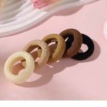 10pcs Mixed Color Multifunctional Thick High Elasticity Elegant Minimalist Durable Non-Damaging Hair Ties (Random Color) - Multicolor - View 3