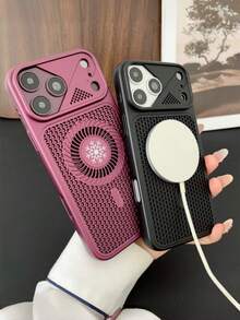 CteGlodrix A New Luxury Fashion Phone Case With Magnetic Heat Dissipation, Compatible With Iphone 18 Pro/18 Pro Max/17/16/12/13/14/15/11 Series, Shockproof And Anti-Slip Back Cover Protection - Cherry Red - View 6