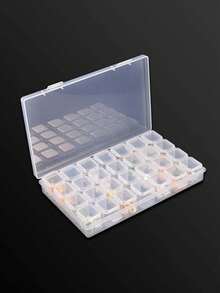 1pc Tool Storage Box With Accessory Inner Box, 28 Removable Compartments, Nail Art Storage Box, Pearl Storage Box - Multicolor - View 3