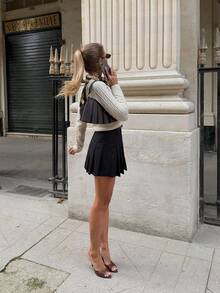 Happyevery Women's Autumn/Winter Fashion French Style New Versatile Cable Knit Front Button Cardigan Top, Suitable For Party, Gathering, Work Commute, Office, Holiday, Birthday Party, Outdoor Street Photography, Teacher's Day, Beach Vacation, Beach, Wedding Guest Outfit - Apricot - View 4