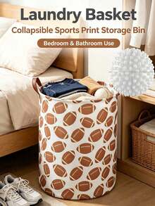 Printed Laundry Basket, Foldable Storage Bin, Waterproof Fabric Storage Basket, Suitable For Children's Room, Bedroom, Bathroom - Multicolor - View 10