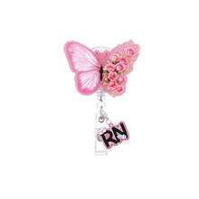 1pc Sweet Butterfly ID Badge Clip, Retractable Badge Reel With Small Charm, RN Medical Assistant Accessory, Rotating Alligator Clip ID Card Holder For Doctors, Nurses, Interns, Social Workers, Office Workers, Travel Enthusiasts, Office Gift - Sweet Style - View 1