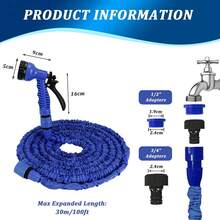 Expandable Garden Hose - Lightweight Anti-Tangle High Pressure Car Wash, Lawn Watering And Outdoor Cleaning With Adjustable Nozzle, Available In 25FT/5M, 50FT/12M, 75FT/18M And 100FT/25M Lengths - Cloth Water Pipe - View 3