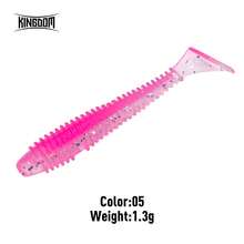 KINGDOM 20pcs T-Tail Soft Fishing Lure, 35mm/45mm/55mm/65mm PVC Soft Bait Sinking Swimbait, Flexible Tail Artificial Bait For Bass Trout Pike Perch Fishing Tackle Freshwater & Saltwater - Multicolor - View 36