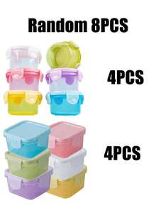 8/4/2/1pcs Mini Food Storage Containers, Mini Transparent Containers, Sealed Boxes, Transparent Food Storage Boxes, Kitchen Lunch Boxes Refrigerator Sealed Containers, Small Food Containers Sealed Boxes, Multi-Functional Seasoning Boxes, Kitchen, Back To School, Student Lunch Boxes - Multicolor - View 14