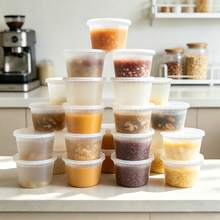 45 Sets Of Clear Plastic Storage Containers With Lids (8/16/24/32 Oz), PP Material, Heat-Resistant, Leak-Proof, Microwave , Reusable, Perfect For Dry Goods And Soups, Ideal For Family Gatherings, Restaurants, And Catering Services - 45 Sets - 查看 2