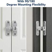 2pcs Sliding Door Lock Latch, Right Angle Door Lock Sliding Door Bolt, Suitable For Garden, Kitchen, Window, Indoor, Outdoor Doors 90/180 Degree Sliding Door Bolt Lock - CC - View 6