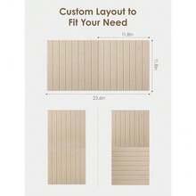Felt Bulletin Board Tiles, 2 Pack Small Cork Board Alternative | 11.8*11.8in Striped Pin Board With 12  Tabs, Display Photos, Memos & N - OatmealGray - View 3