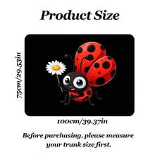 1pc Printed Car Trunk Mat, Ladybug Pattern Design, Crystal Velvet Material, Durable, Easy To Clean, Keeps Your Vehicle Clean And Tidy, Protects Your Vehicle Interior, Suitable For SUV, Truck And Sedan, Easy To Install, Outdoor Picnic Mat, Vehicle Trunk Mat | Vibrant Trunk Mat | Car Trunk Anti-Slip Mat - Ladybug - View 13