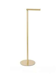 1pc Stainless Steel Freestanding Toilet Paper Holder, Weighted Stable Base, No-Drill Floor Standing Toilet Paper Storage Rack, Rust-Proof Bathroom Accessory, Suitable For Home, RV, Hotel - Multicolor - View 11