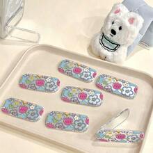 1pc Japanese & Korean Graffiti Cartoon Flower Sticker Makeup Mirror Stand, Suitable For Phone Case, Tablet, Desktop, Refrigerator Decoration - Multicolor - View 4
