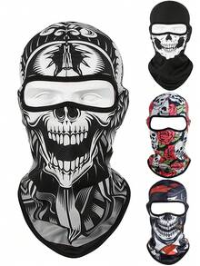 1/2pcs 3D Skull Face Mask, Unisex Full Face Mask For Skiing, Hiking, Cycling, Party And Holiday Costume Fashion Item - A - View 1
