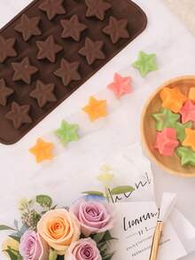 15-Cavity Star-Shaped Silicone Baking Mold, Easy Release, Heat-Resistant, Suitable For Home Baking, Party Desserts, DIY Crafts, Candy Making, Scented Candle Making, Chocolate Mold, Jelly Mold, Ice Cube Tray, Pudding Mold - Multicolor - View 8