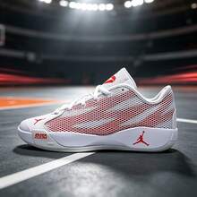 Nike New JORDAN LUKA 77 Men's Performance Breathable Lightweight Basketball Shoes - White/Red - View 6