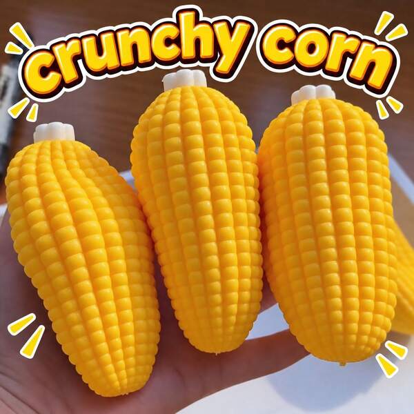 Crunchy Corn Building Block Crispy Corn Squeeze Toy, Non-Rebounding Indentation, Crisp Sound When Squeezed, Contains Building Block Crispy Clay, Combines Hard And Soft Tactile Sensations, Handmade Toy, Crunchy Squishy/Squeeze Toy/Stress Relief Toy/Classroom Toy