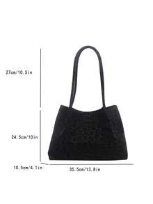 New Vintage Fashion Lightweight Leopard Print Shoulder Bag, Roomy Interior For Women's Daily Life, Casual, Commuting, Work, Vacation, Student Use - Black - View 8