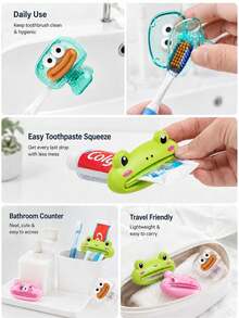7pcs/5pcs/3pcs/1pc Portable Toothbrush Protector, Toothpaste Squeezer, Travel Toothbrush Storage Box, Portable Toothpaste Squeezer, Toothbrush Cover, Protects Toothbrush Bristles, Portable Design, Suitable For Home, Bathroom, Dorm, Hotel, Apartment, Travel And Other Places, Also As Travel Essentials To Conveniently Protect Toothbrush Bristles. - Multicolor - View 4