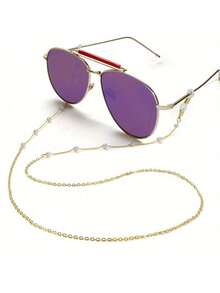 1pc Pearl Chain Style Glasses Chain Mask Hanging Chain Mask Loss Prevention Hanging Rope Necklace Hanging Neck Chain - Regular Style - View 2