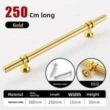 15pcs Drawer Cupboard Knob Furniture Wardrobe Handle Solid T Bar Kitchen Cabinet Hardware Black Gold Stainless Steel Furniture Drawer Knobs - Multicolor - View 10