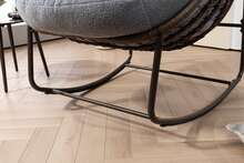 Outdoor Rattan Rocking Chair,Padded Cushion Rocker Recliner Chair Outdoor For Front Porch, Living Room, Patio, Garden, Gray - A - 查看 8
