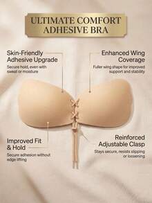 2pcs Anti-Sweat Deep V-Neck Strapless Backless Self-Adhesive Push-Up Bra With Adjustable Drawstring, Suitable For Low-Cut Dresses, Wedding Gowns, Tube Tops - Multicolor - View 9