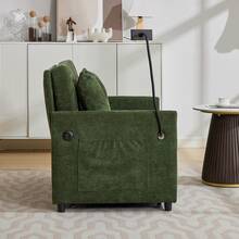 Minimally Modern Design Fabric Sofa Multifunctional Deformation Sofa - Comfortable Living Room, Office And Studio Sleeping Sofa, Small Unit Dual-Use Foldable Single Nap Bed - 綠色 - 查看 7