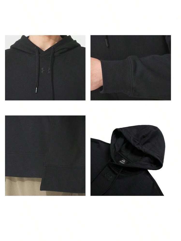 Under Armour 男士 APAC M 高磅數抓絨套頭運動衫 寬鬆版型 適合健身與運動 1387974-001 - 黑色 - 查看 10