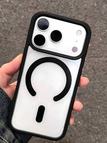 VRNOEI 極簡透明黑邊磁吸無線充電保護殼，相容 Galaxy S26 S25 S22 S21 S24 S23 Ultra Plus，防摔透明硬殼背蓋 - 黑色 - 查看 7