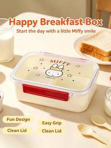 1pc Authentic Miffy 3-Compartment Lunch Box, 890ml Large Capacity, Perfect For Daily Commute And Outdoor Outings, Great Gift For Family And Friends - Multicolor - View 6